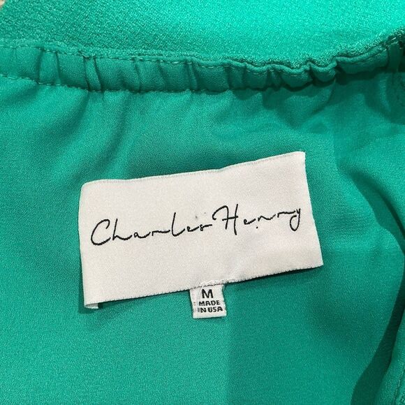 Charles Henry Off-Shoulder Emerald Dress Sz: M - Picture 10 of 11